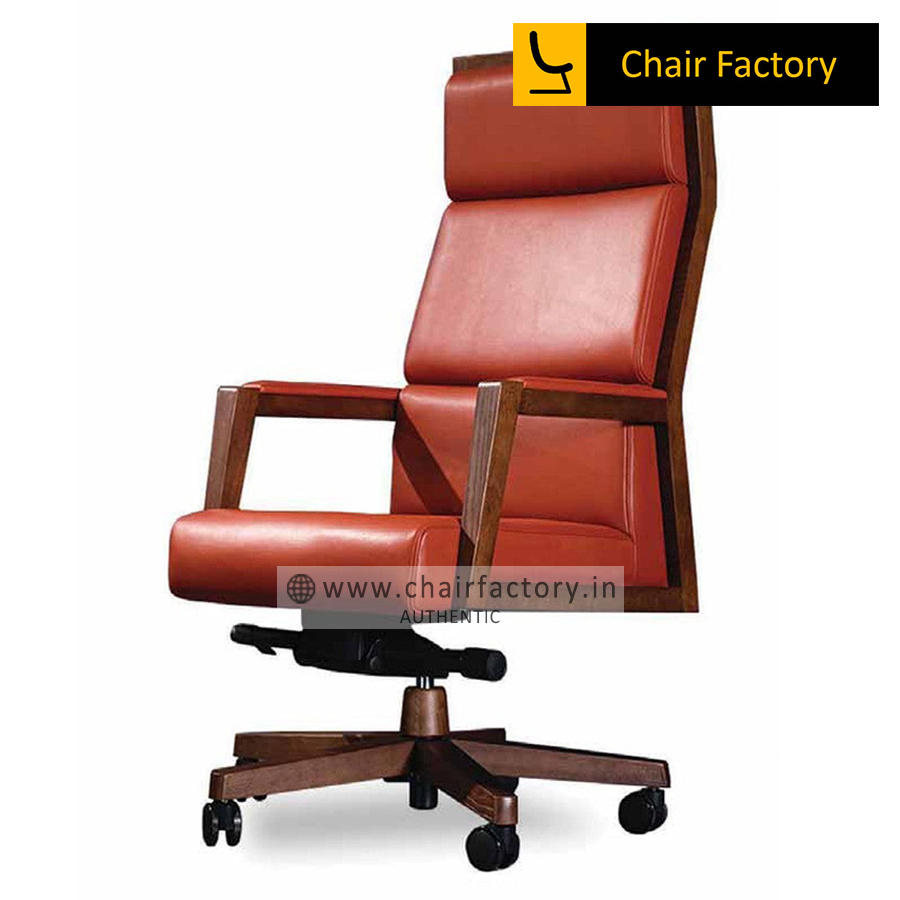 MONTGOMARY TAN HIGH BACK 100% GENUINE LEATHER CHAIR